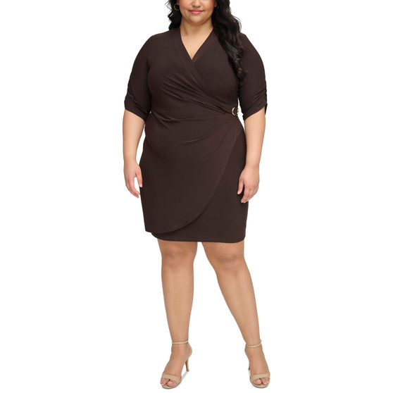 Plus Size Gathered Sheath Dress