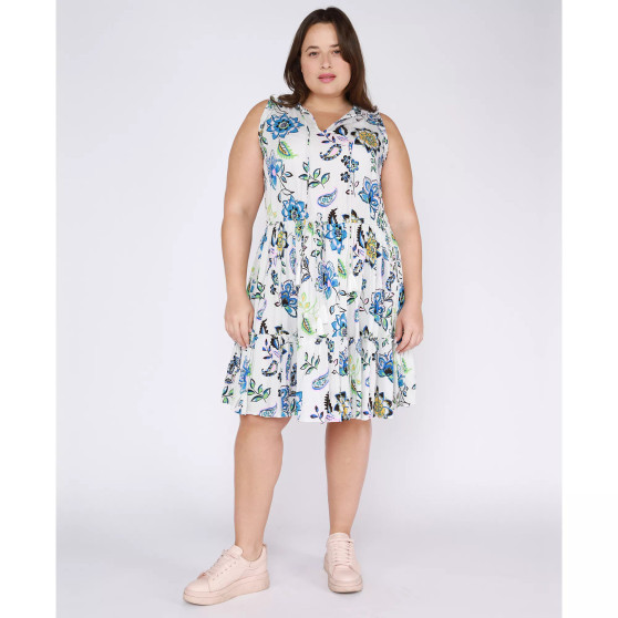 Plus Size Ruffled Drawstring-Waist Dress