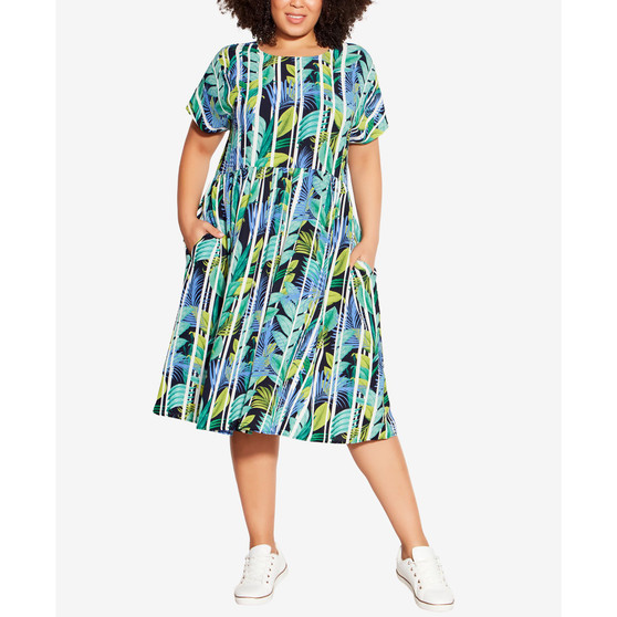 Plus Size Doll Up Print Dress