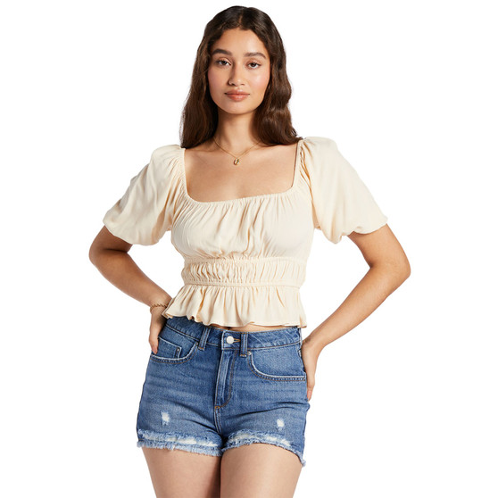 Juniors' Warm Winds Square-Neck Peplum-Hem Top