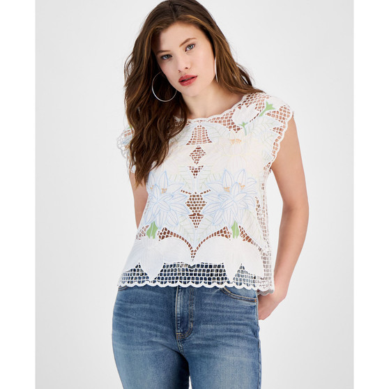 Women's Tasha Flower Embroidered Short-Sleeved Top