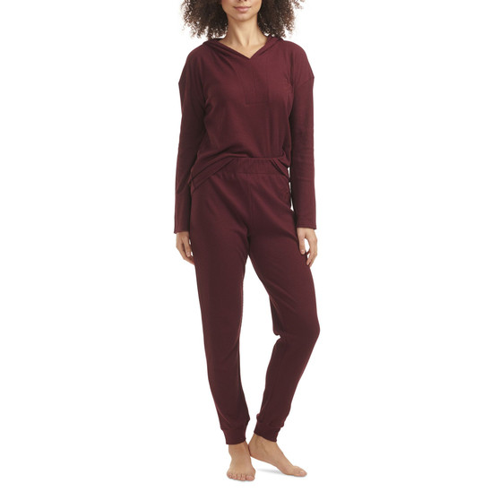 Women's Solid Knit Waffle Pajama Set
