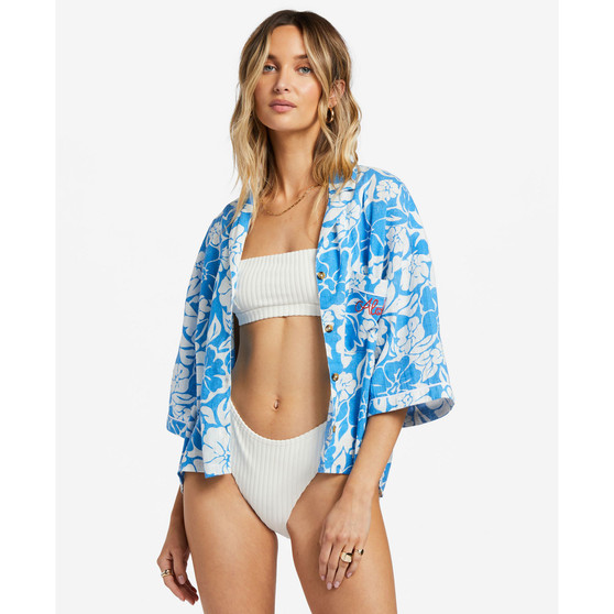 Juniors' All Good Printed Cotton Shirt