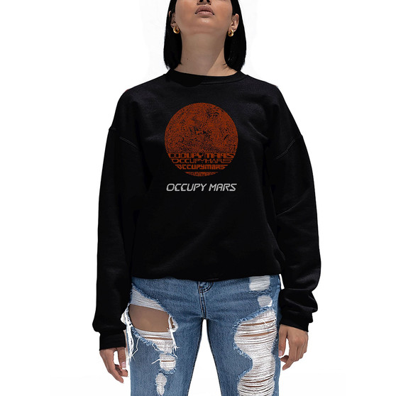 Women's Word Art Occupy Mars Crewneck Sweatshirt