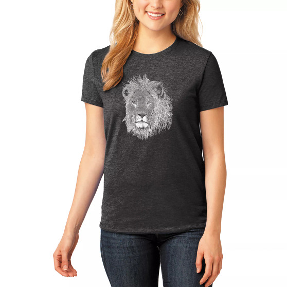 Women's Premium Blend Word Art Lion T-shirt