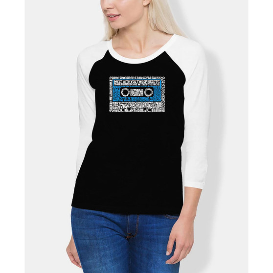 Women's Raglan 80s One Hit Wonders Word Art T-shirt