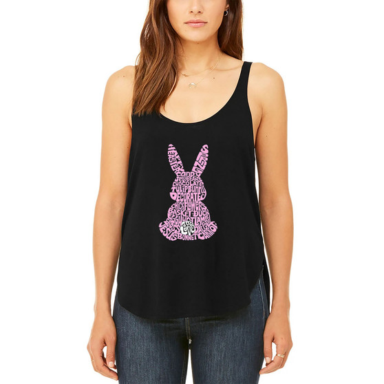 Women's Premium Easter Bunny Word Art Flowy Tank Top