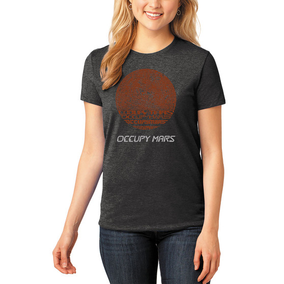 Women's Word Art Occupy Mars T-Shirt