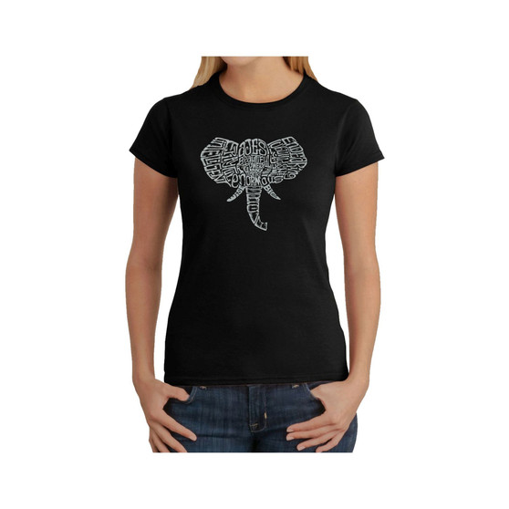 Women's Word Art T-Shirt - Elephant Tusks