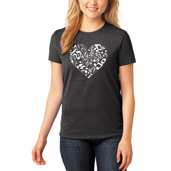 Women's Premium Blend Word Art Heart Notes T-shirt