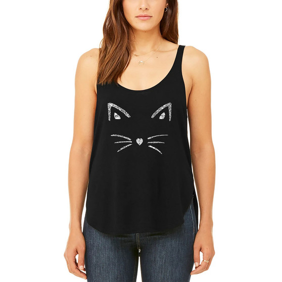 Women's Premium Word Art Flowy Whiskers Tank Top