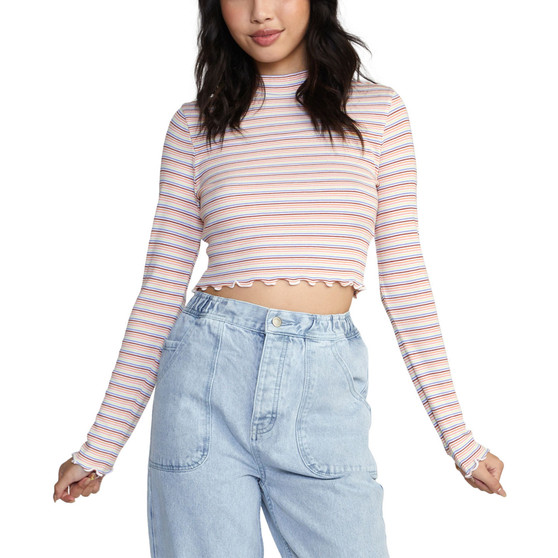 Juniors' Save Long-Sleeved Striped Top