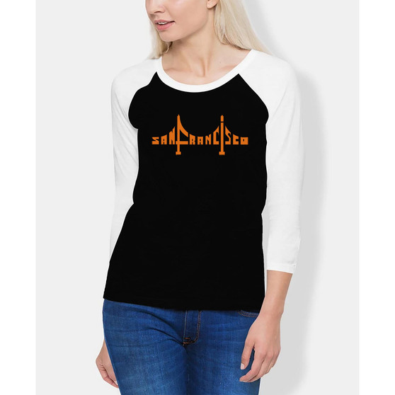 Women's Raglan San Francisco Bridge Word Art T-shirt