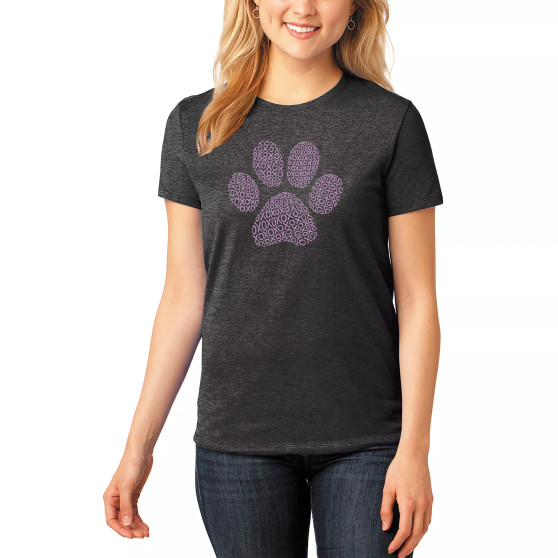 Women's Premium Blend XOXO Dog Paw Word Art T-shirt