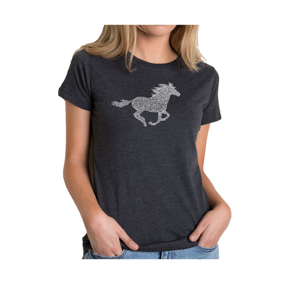 Women's Premium Word Art T-Shirt - Horse Breeds