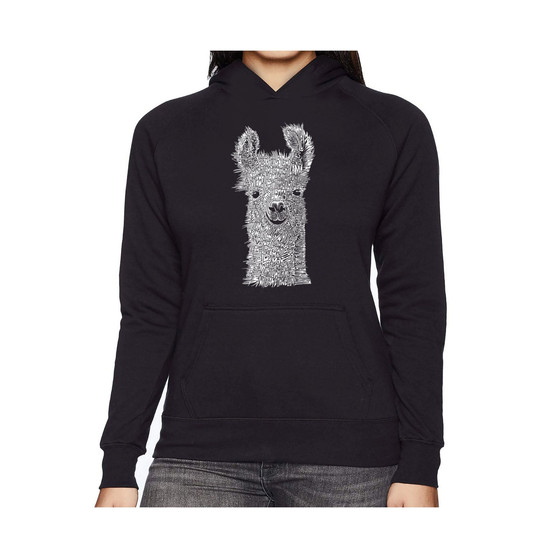 Women's Word Art Hooded Sweatshirt -Llama