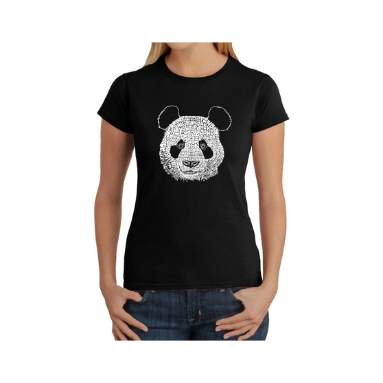 Women's Word Art T-Shirt - Panda Face
