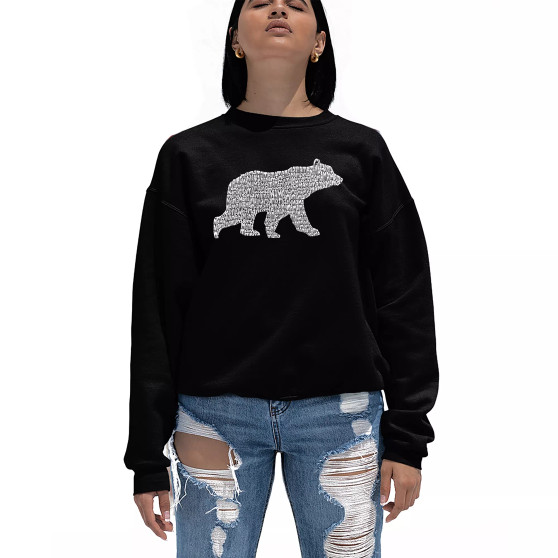 Women's Crewneck Word Art Mama Bear Sweatshirt Top