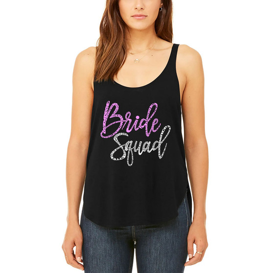 Women's Premium Bride Squad Word Art Flowy Tank Top