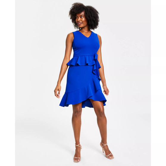 Women's Sleeveless Ruffled-Hem Sheath Dress