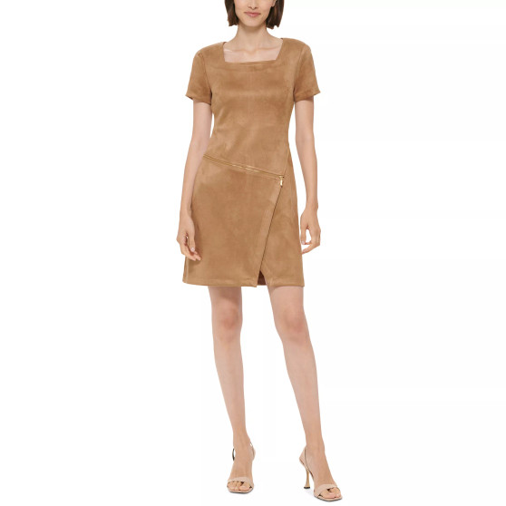Women's Asymmetric Exposed-Zip Dress