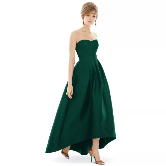 Strapless High-Low Maxi Dress