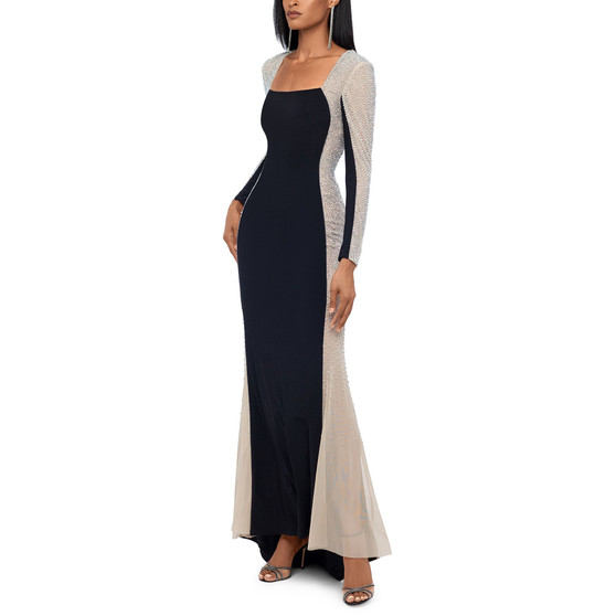 Embellished Colorblocked Gown