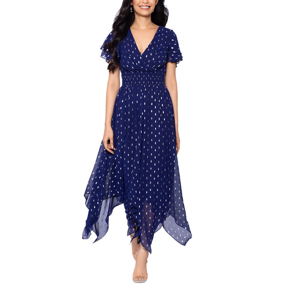 Women's Clip-Dot Handkerchief-Hem Dress