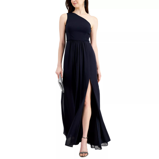 One-Shoulder Chiffon Gown