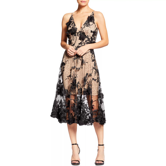 Audrey Floral Appliqué Lace Dress