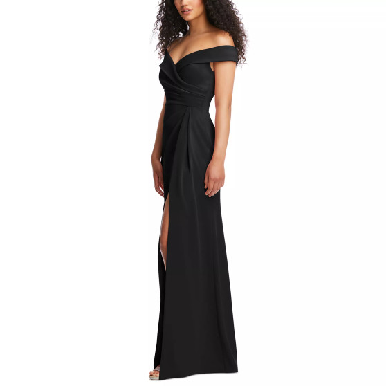 Women's Pleated-Bodice Off-The-Shoulder Dress