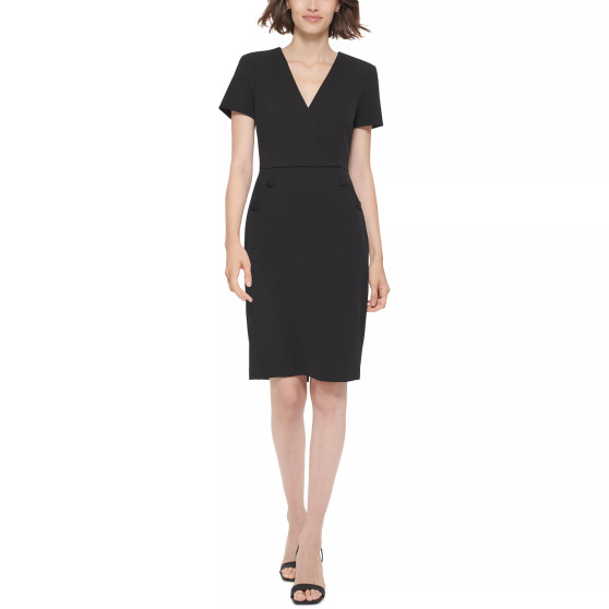 Women's Button-Trim Sheath Dress
