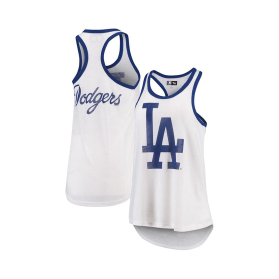 Women's White Los Angeles Dodgers Tater Racerback Tank Top