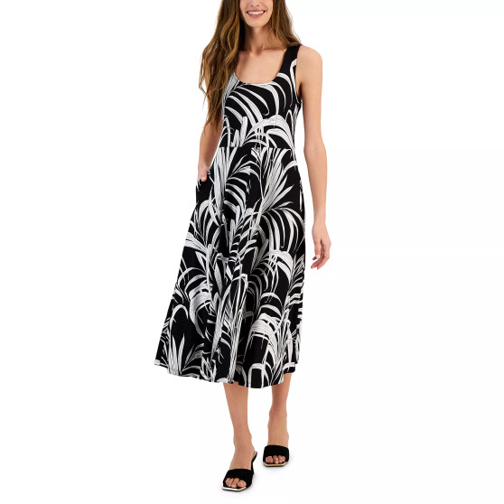 Women's Printed Sleeveless Midi Dress, Created for Macy's
