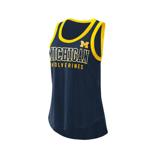 Women's Navy Michigan Wolverines Clubhouse Slub Tank Top
