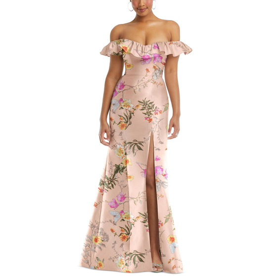 Women's Off-The-Shoulder Ruffled Gown