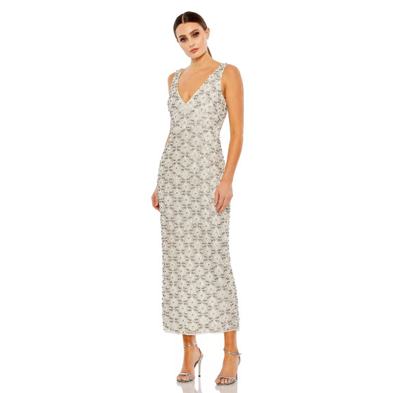 Women's Fully Beaded Sleeveless Column Dress