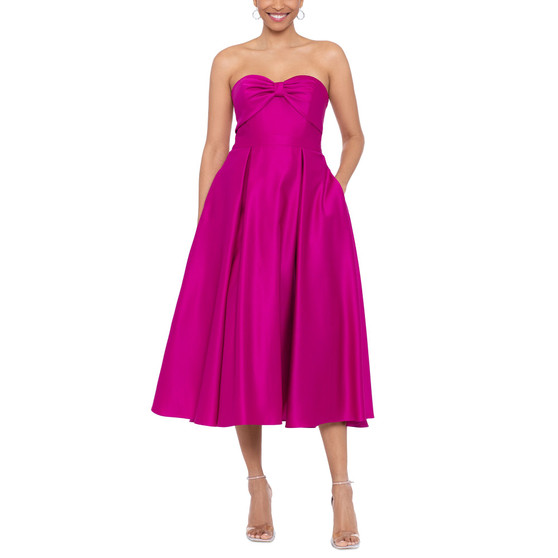 Women's Strapless Bow-Bodice Party Dress