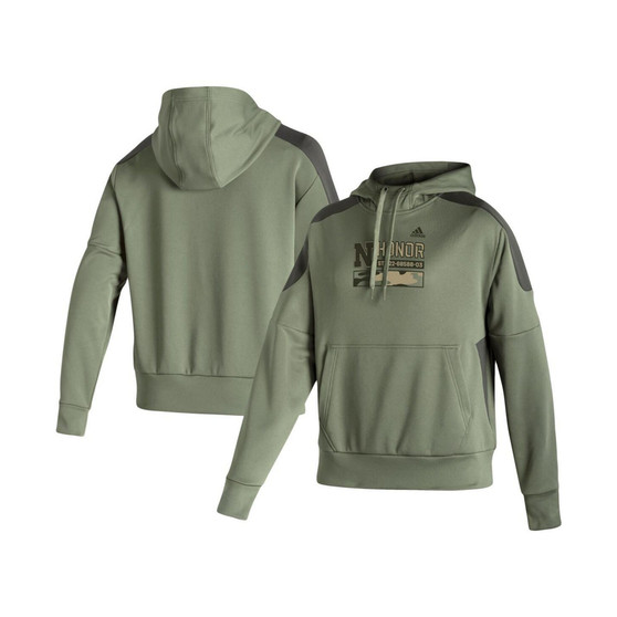 Women's Olive Nebraska Huskers Salute to Service Military-Inspired Appreciation Pullover Hoodie