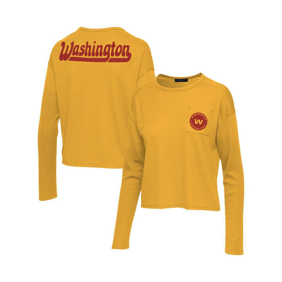 Women's Gold Washington Football Team Pocket Thermal Long Sleeve T-shirt
