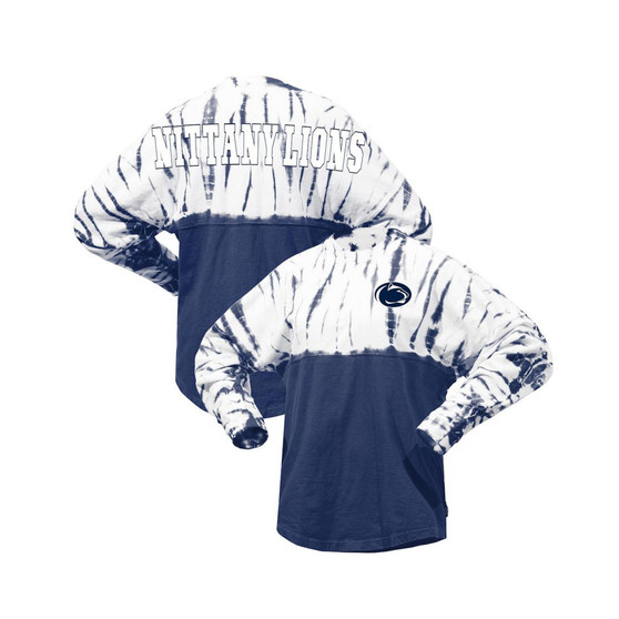 Women's Navy Penn State Nittany Lions Tie-Dye Long Sleeve Jersey T-shirt
