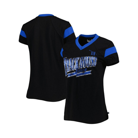 Women's Black TRACKHOUSE RACING Pre-Game V-Neck T-shirt