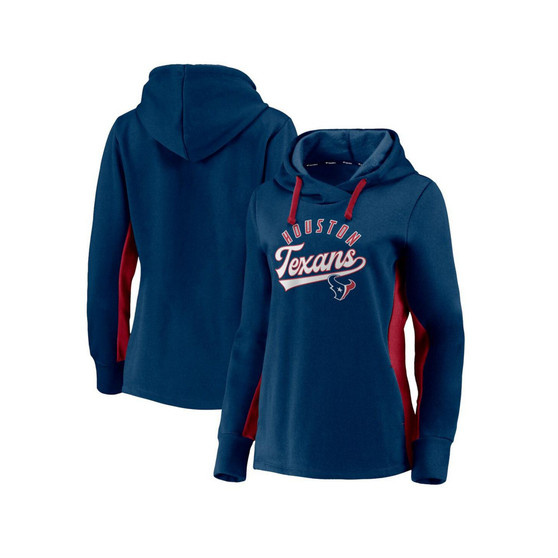 Women's Branded Navy, Red Houston Texans Game Ready Pullover Hoodie
