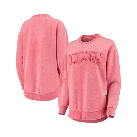 Women's Red Wisconsin Badgers Ponchoville Pullover Sweatshirt