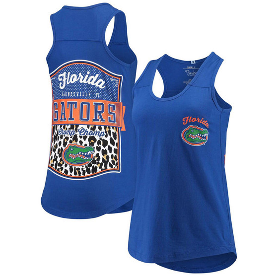 Women's Royal Florida Gators Sanders Animal Print Tank Top