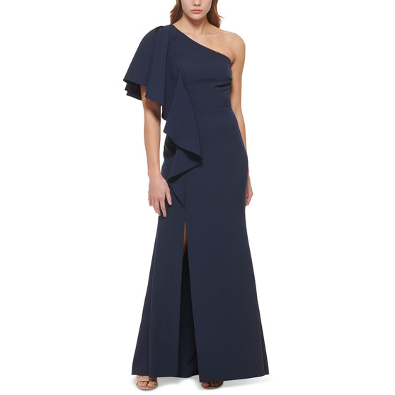 Women's Ruffled One-Shoulder Gown