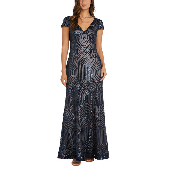 Women's Sequined V-Neck Gown