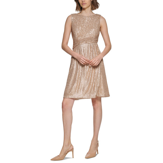 Women's Sequined Cowl-Back Dress