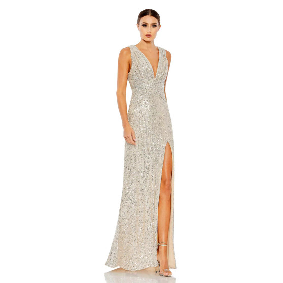 Women's Ieena V-Neck Sequin Wrap Waist Gown