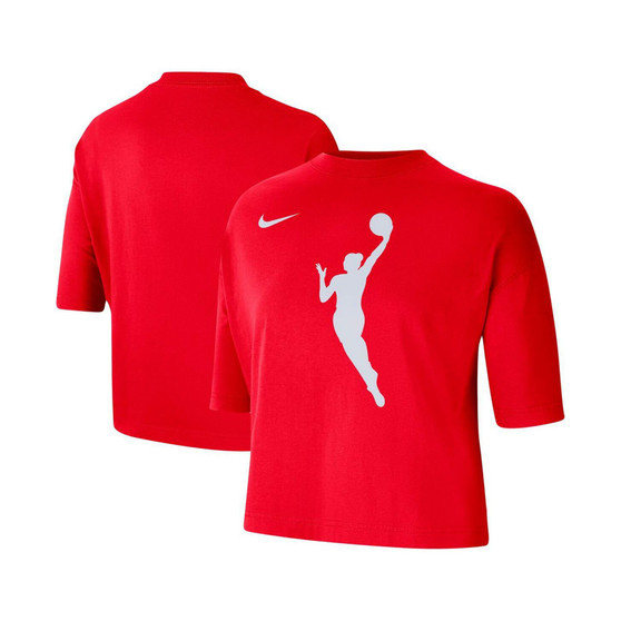 Women's Red WNBA Logowoman Team 13 Cropped Boxy T-shirt